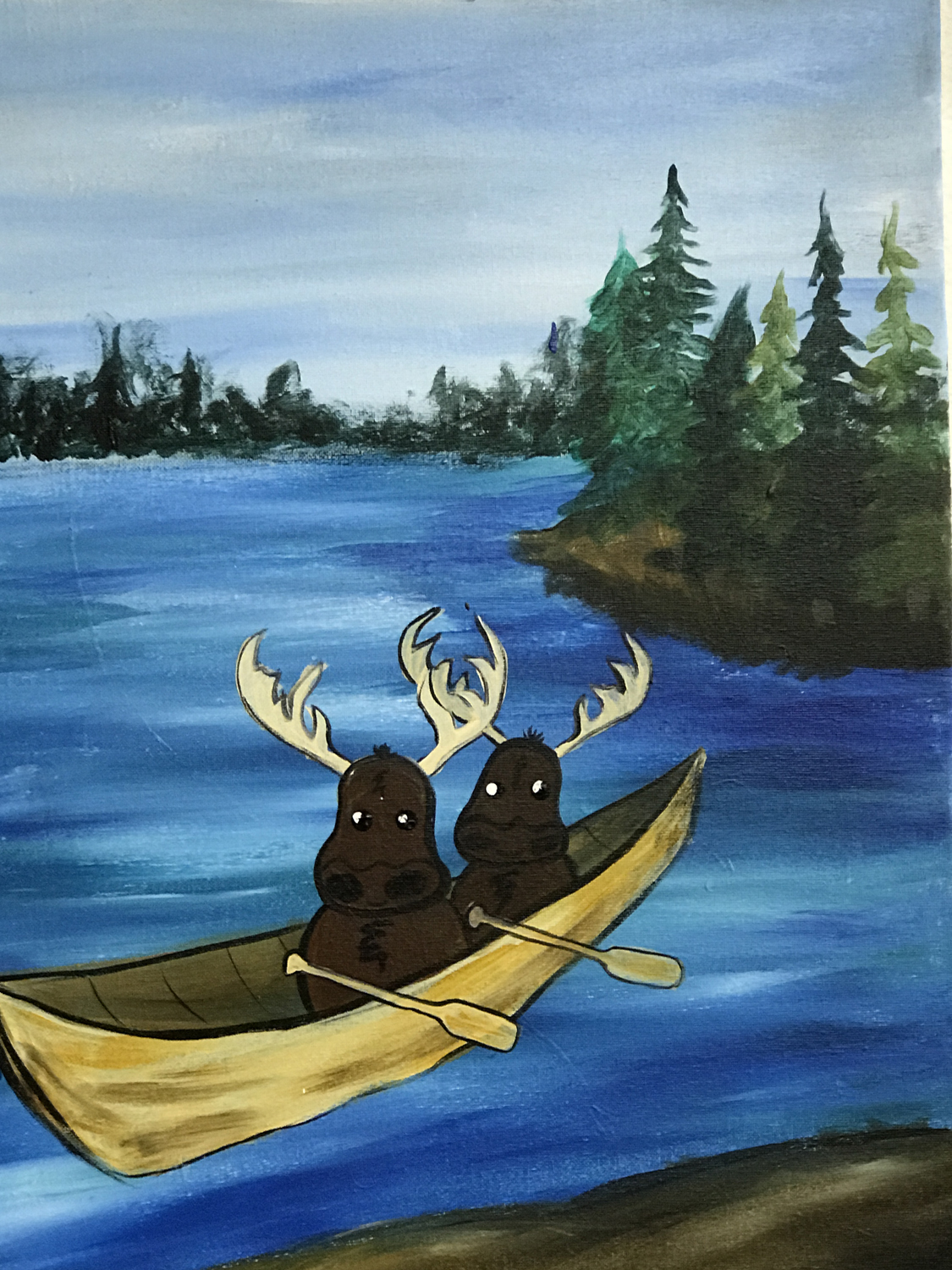In Studio – Moose in a Canoe