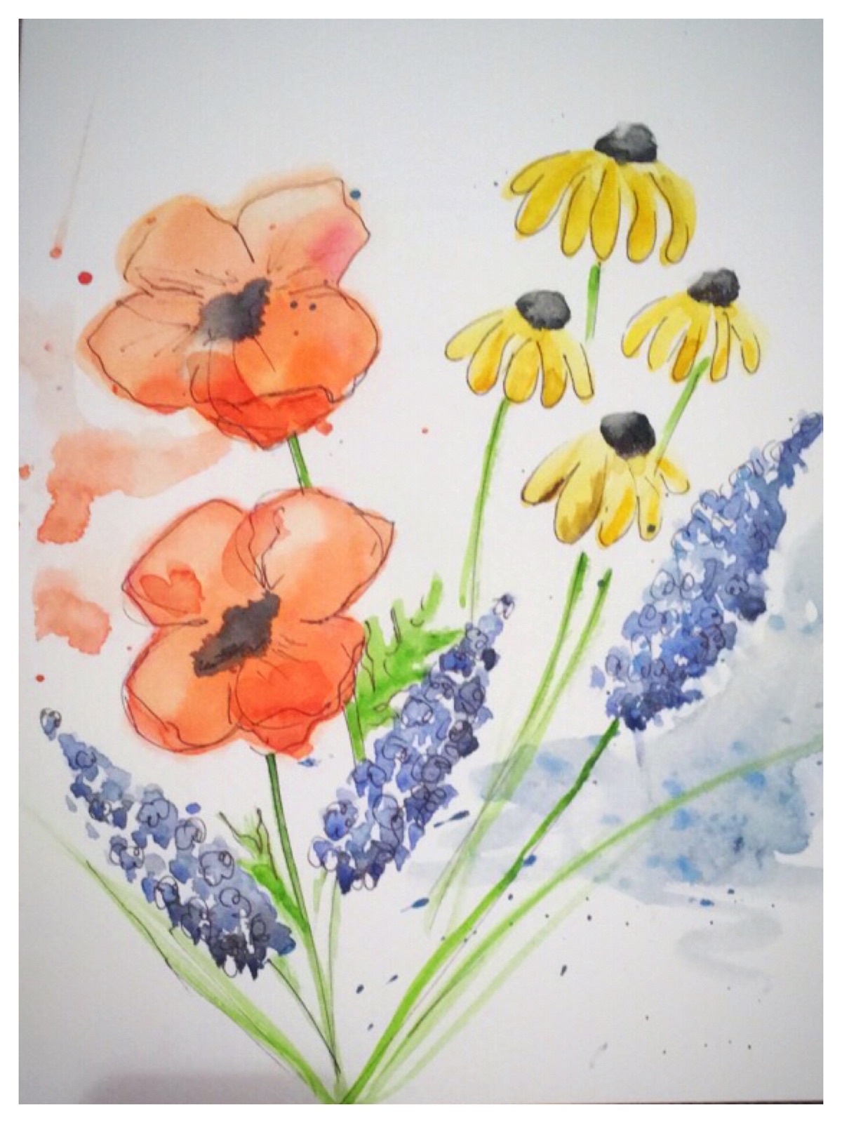 Virtual Watercolor Flowers ~Take Home Kits Available Too!