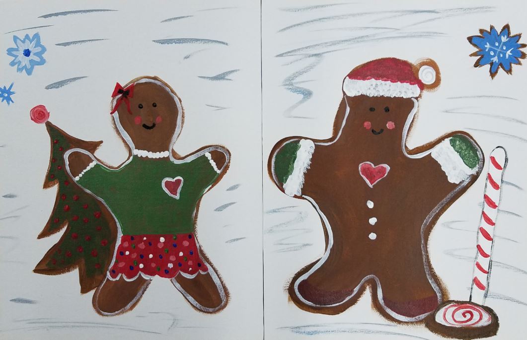 In Studio Creative Kids – Gingerbread Men Double Canvas Class